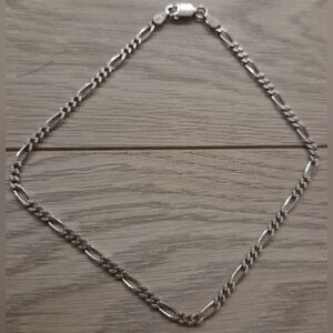 10" 925 Sterling Silver Figaro Bracelet - Shiny Silver